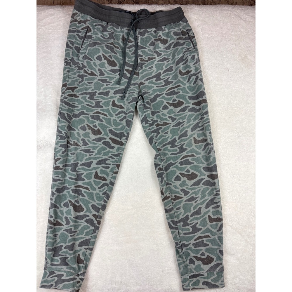 Burlebo Kids XL Camo Jogger Sweatpants Gray Green Fleece Lined Drawstring Pants